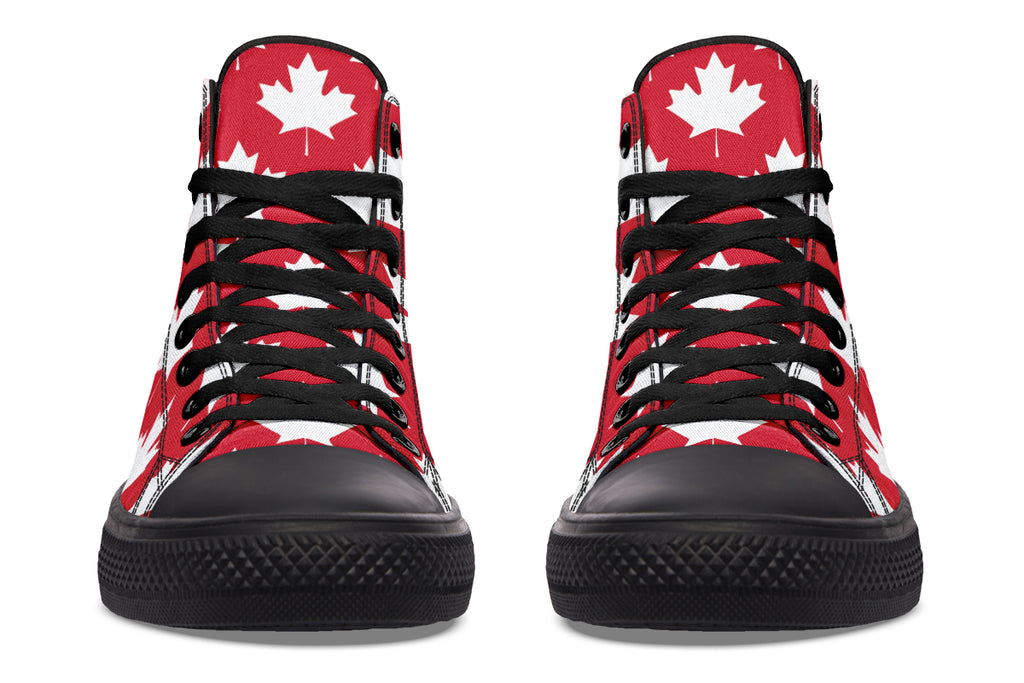 Maple Leaves Red High Tops - Offbeat Sweetie