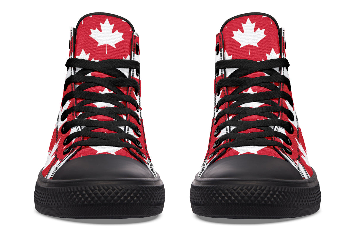 Maple Leaves Red High Tops - Offbeat Sweetie