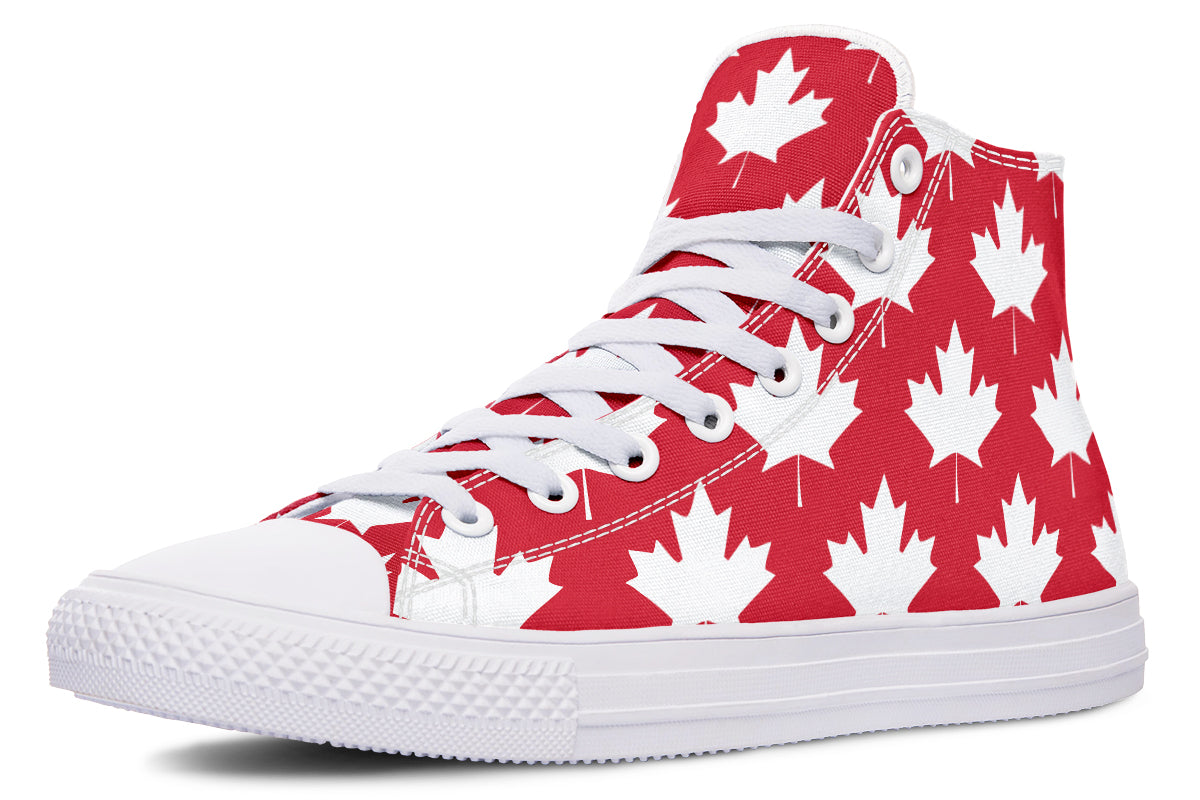 Maple Leaves Red High Tops - Offbeat Sweetie
