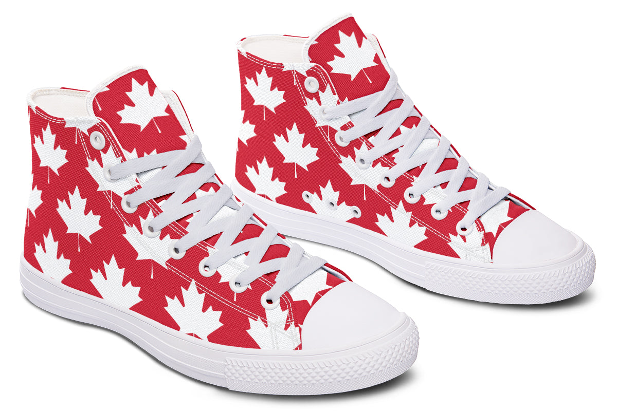 Maple Leaves Red High Tops - Offbeat Sweetie