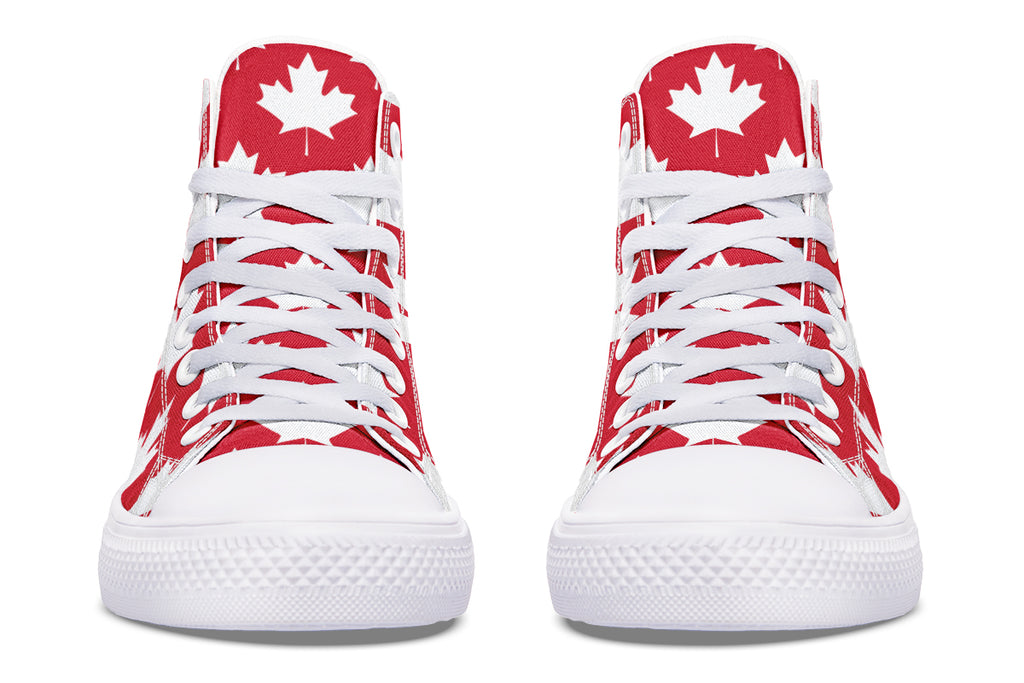 Maple Leaves Red High Tops - Offbeat Sweetie