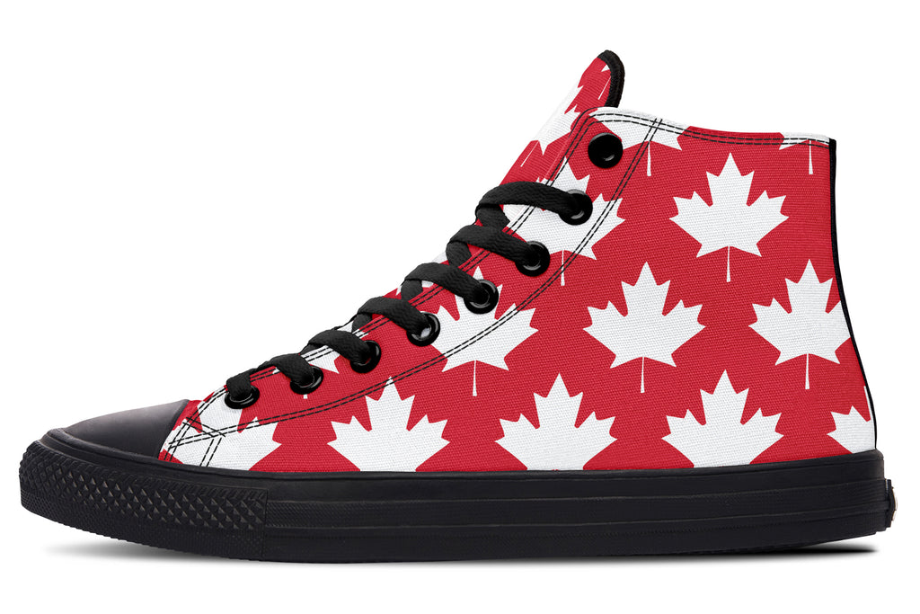 Maple Leaves Red High Tops - Offbeat Sweetie