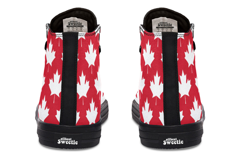 Maple Leaves Red High Tops - Offbeat Sweetie