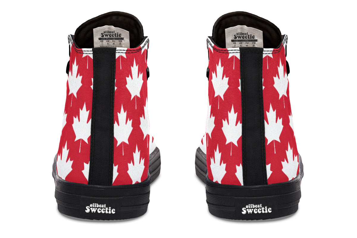 Maple Leaves Red High Tops - Offbeat Sweetie