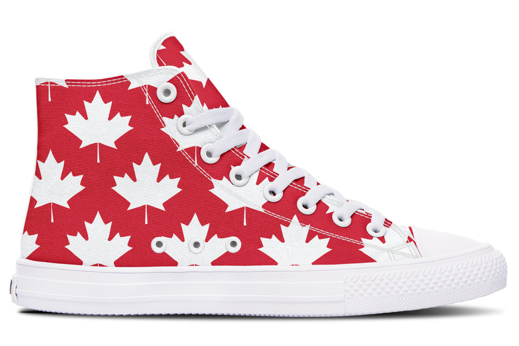 Maple Leaves Red High Tops - Offbeat Sweetie