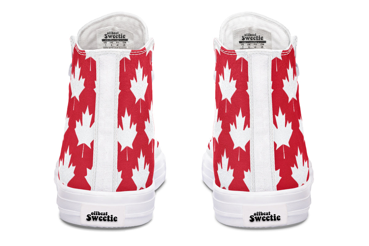 Maple Leaves Red High Tops - Offbeat Sweetie