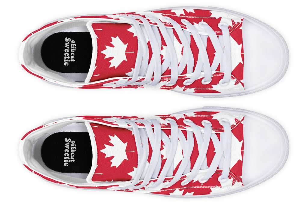 Maple Leaves Red High Tops - Offbeat Sweetie