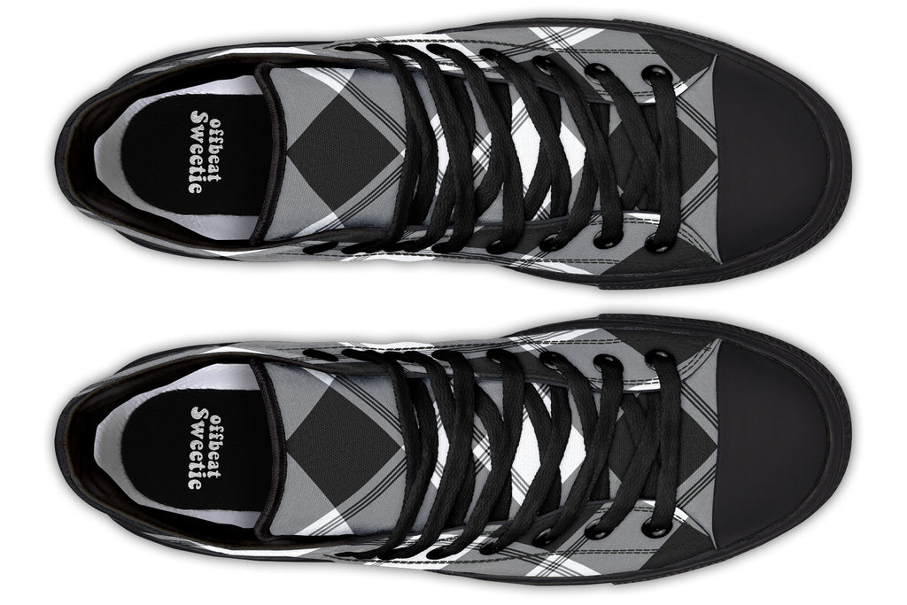 Black And White Plaid High Tops