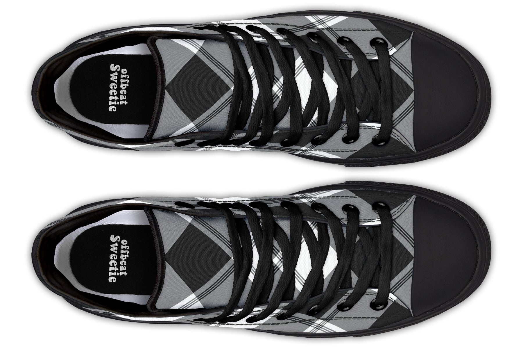 Black And White Plaid High Tops