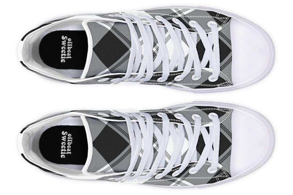 Black And White Plaid High Tops