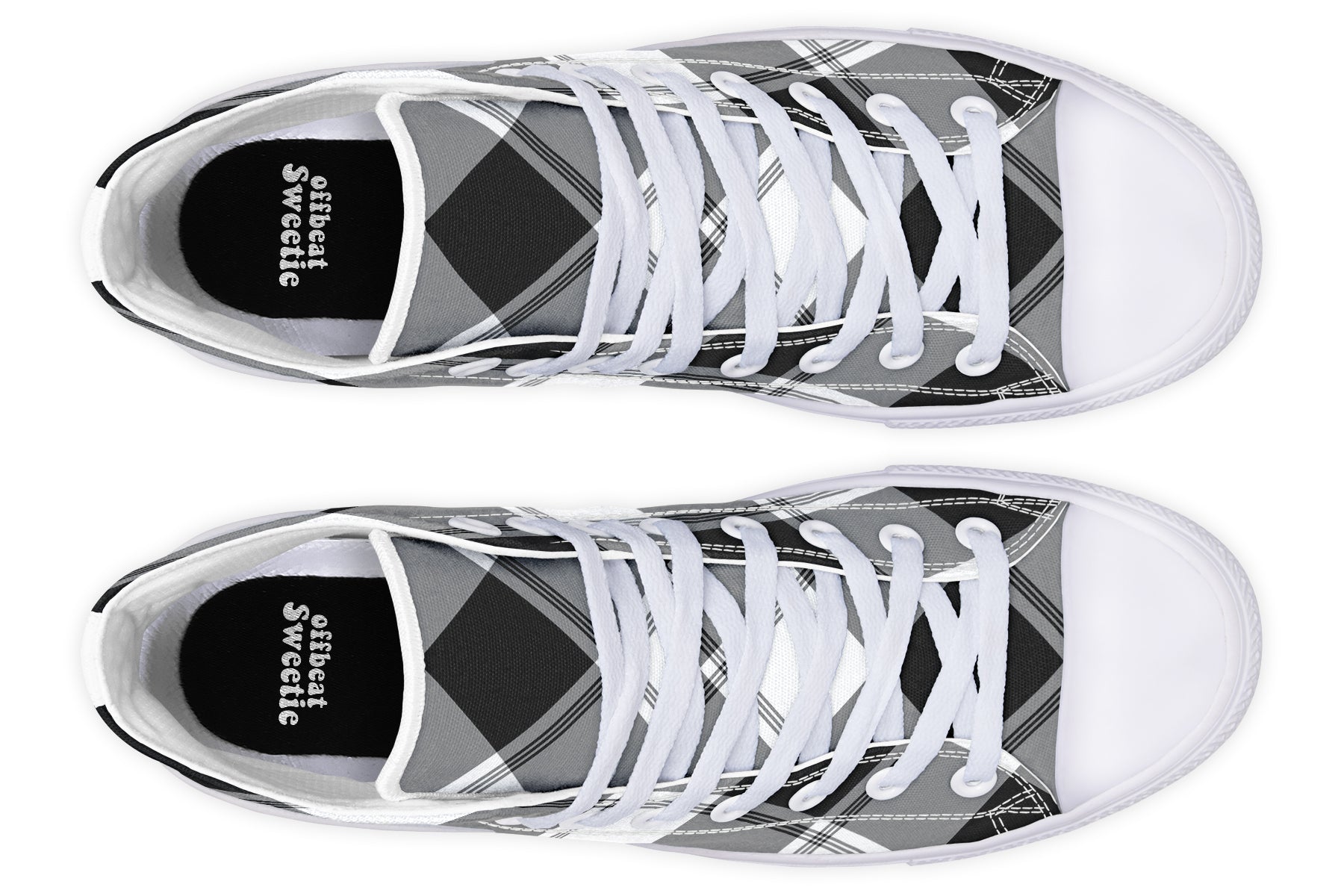 Black And White Plaid High Tops