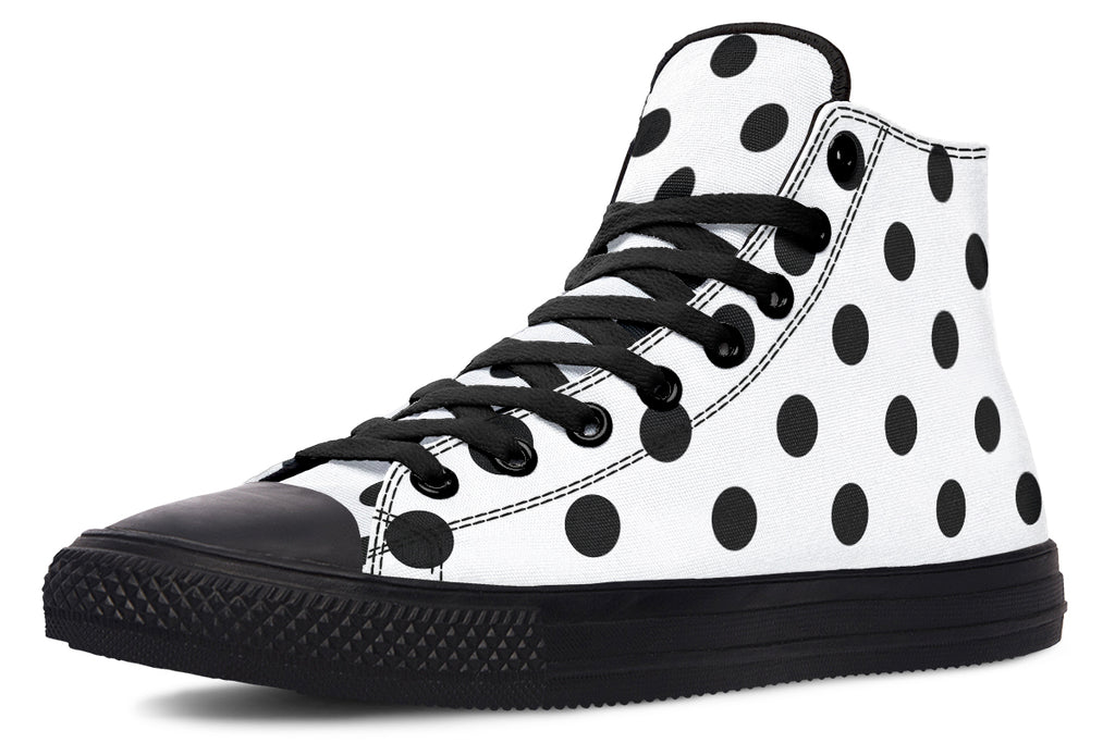 Marshmallow White Polka Dot High Tops