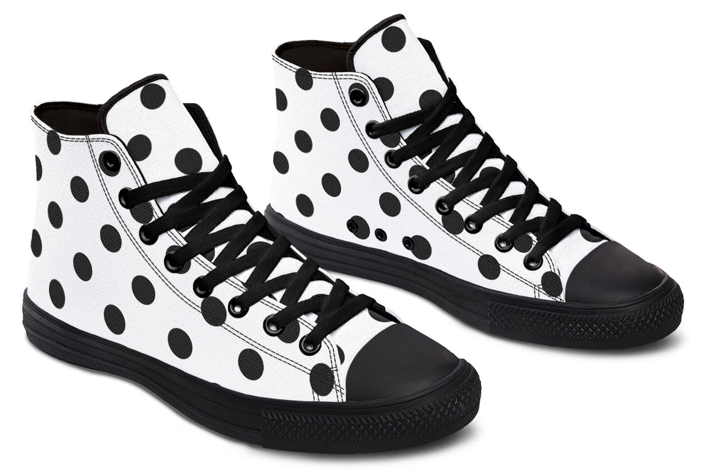 Marshmallow White Polka Dot High Tops