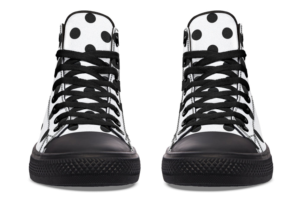 Marshmallow White Polka Dot High Tops