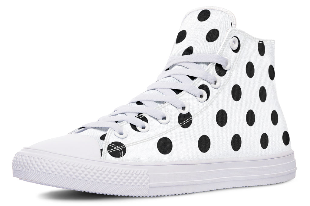 Marshmallow White Polka Dot High Tops