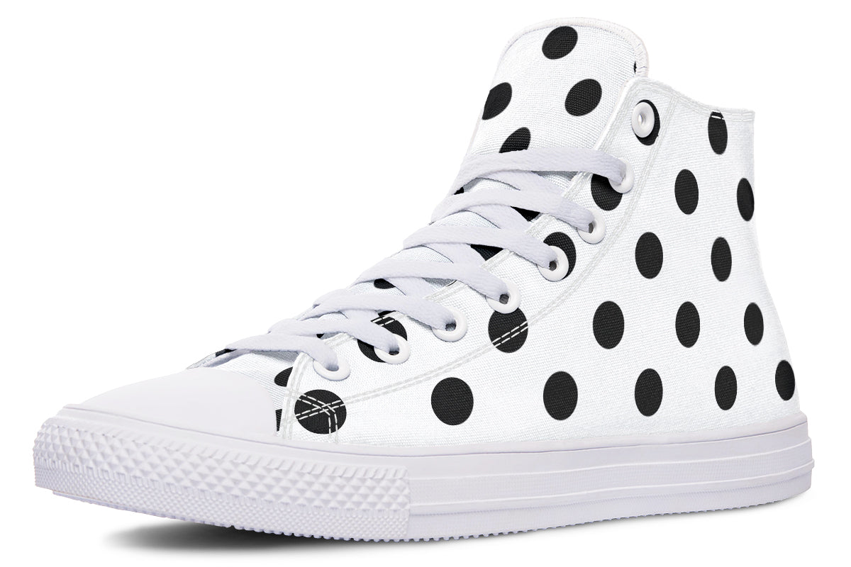 Marshmallow White Polka Dot High Tops
