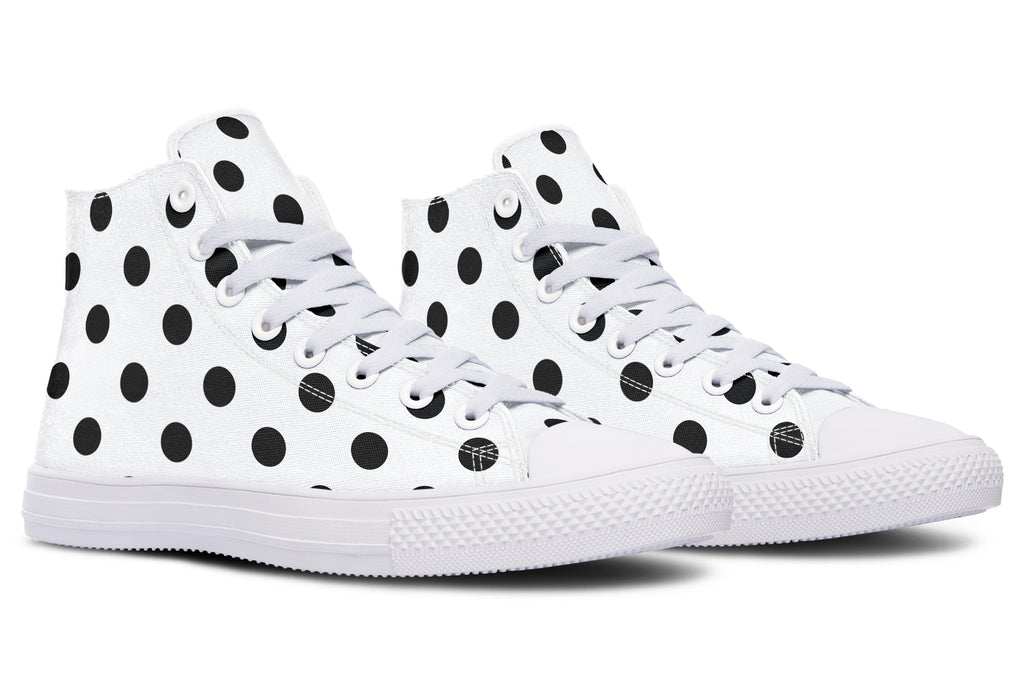Marshmallow White Polka Dot High Tops