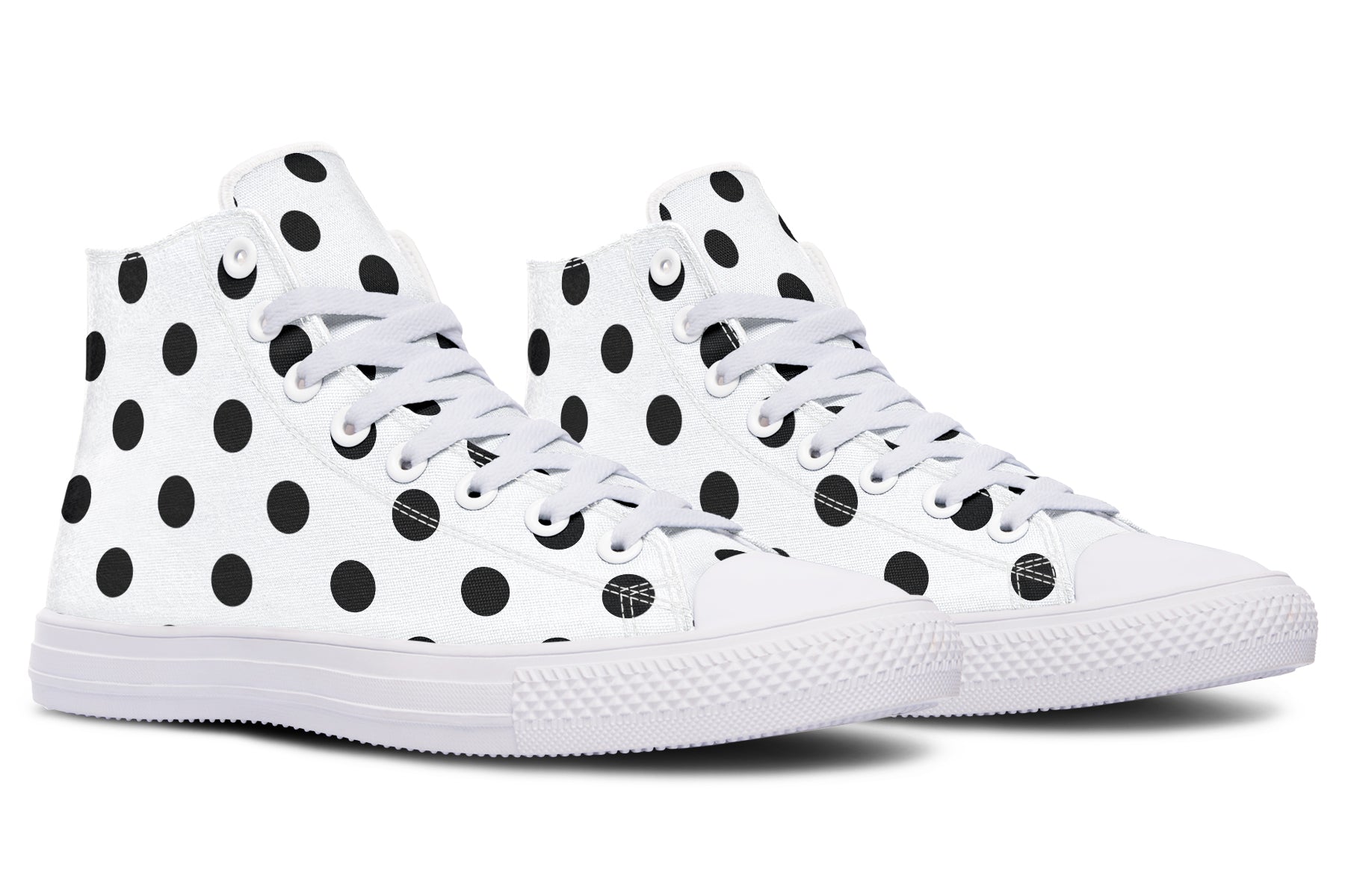 Marshmallow White Polka Dot High Tops