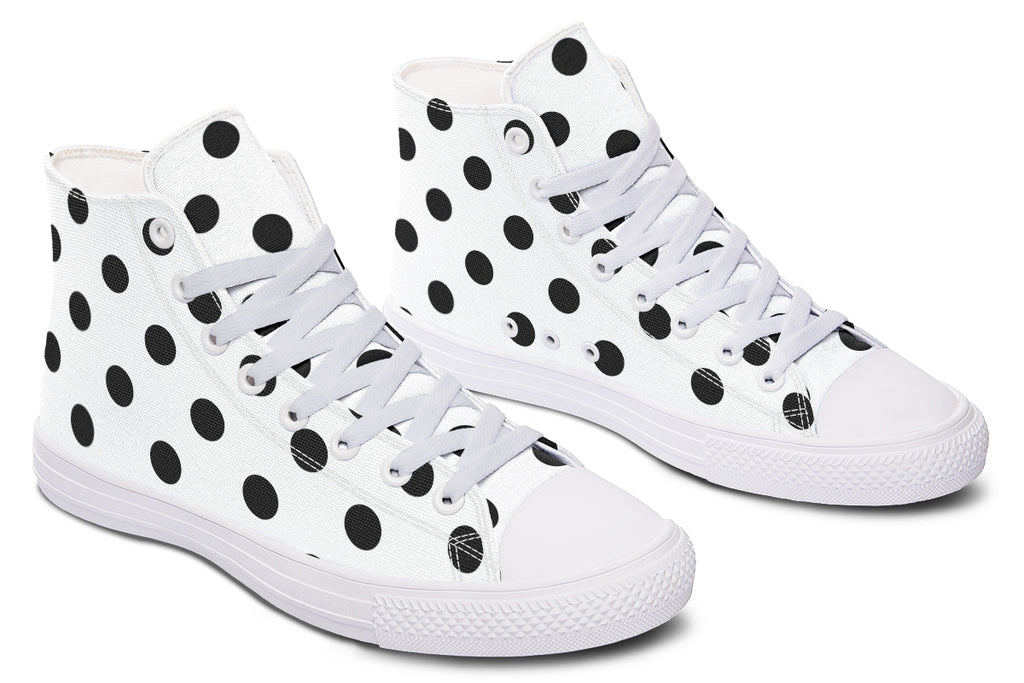 Marshmallow White Polka Dot High Tops