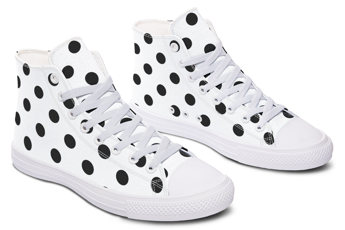 Marshmallow White Polka Dot High Tops