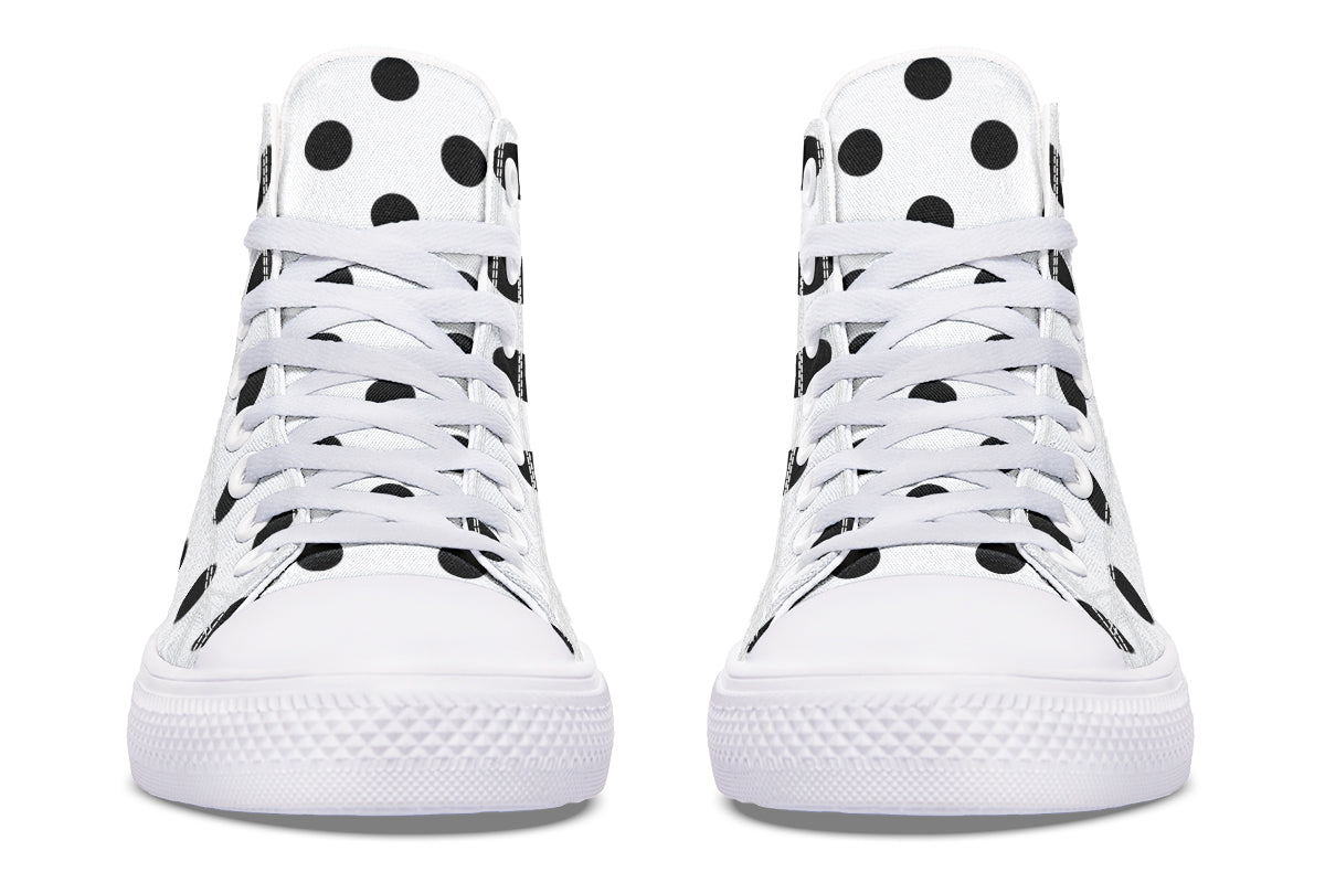 Marshmallow White Polka Dot High Tops