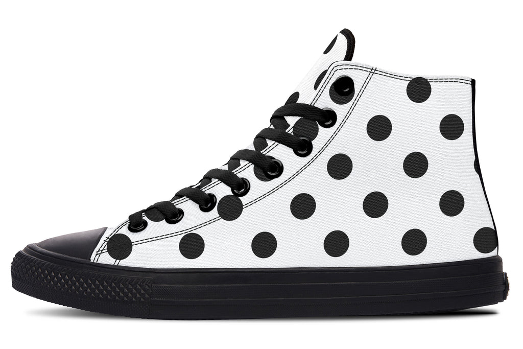 Marshmallow White Polka Dot High Tops