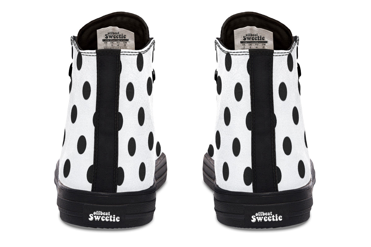 Marshmallow White Polka Dot High Tops