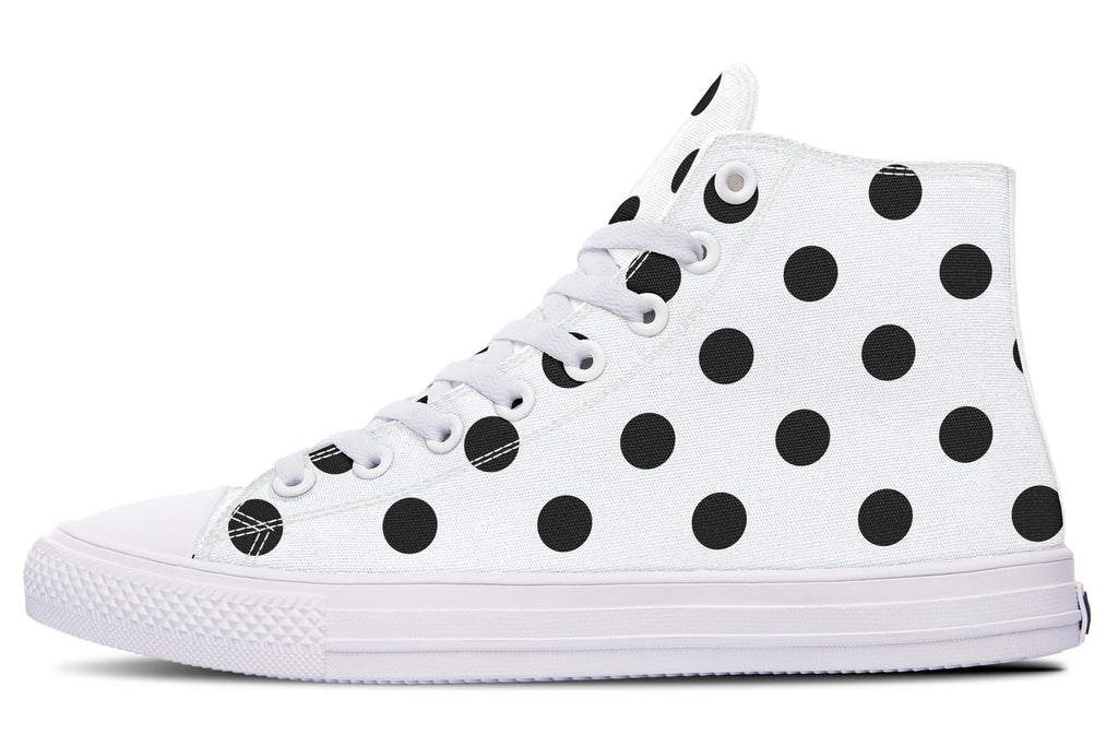 Marshmallow White Polka Dot High Tops