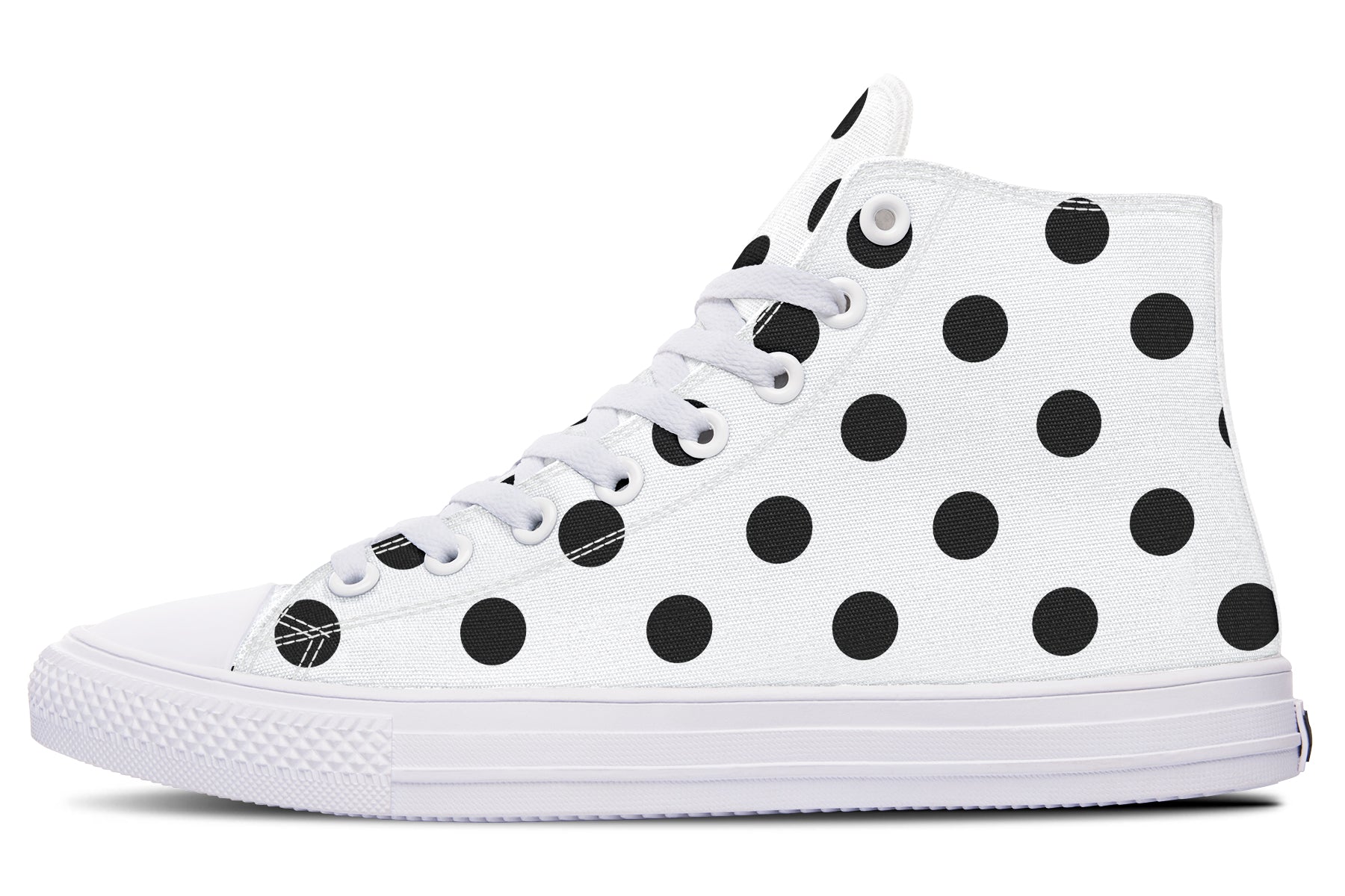 Marshmallow White Polka Dot High Tops