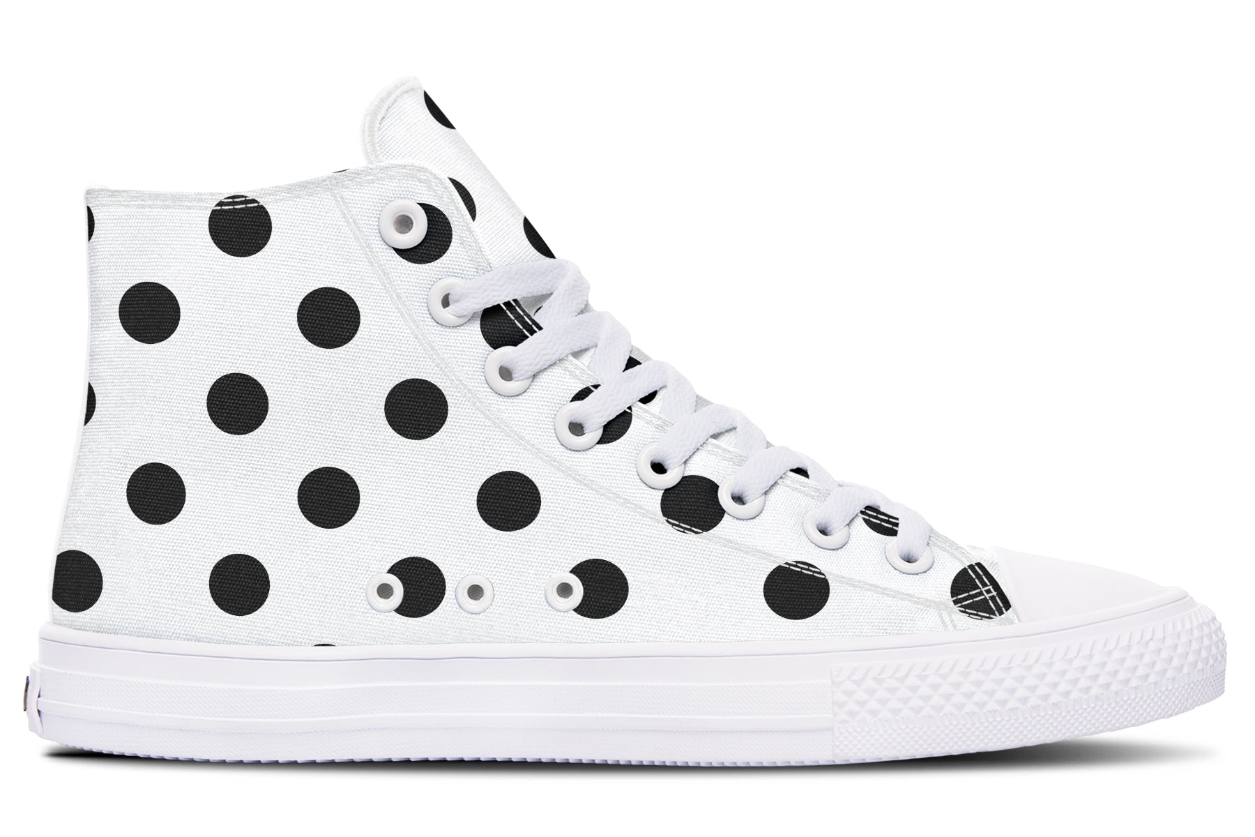 Marshmallow White Polka Dot High Tops