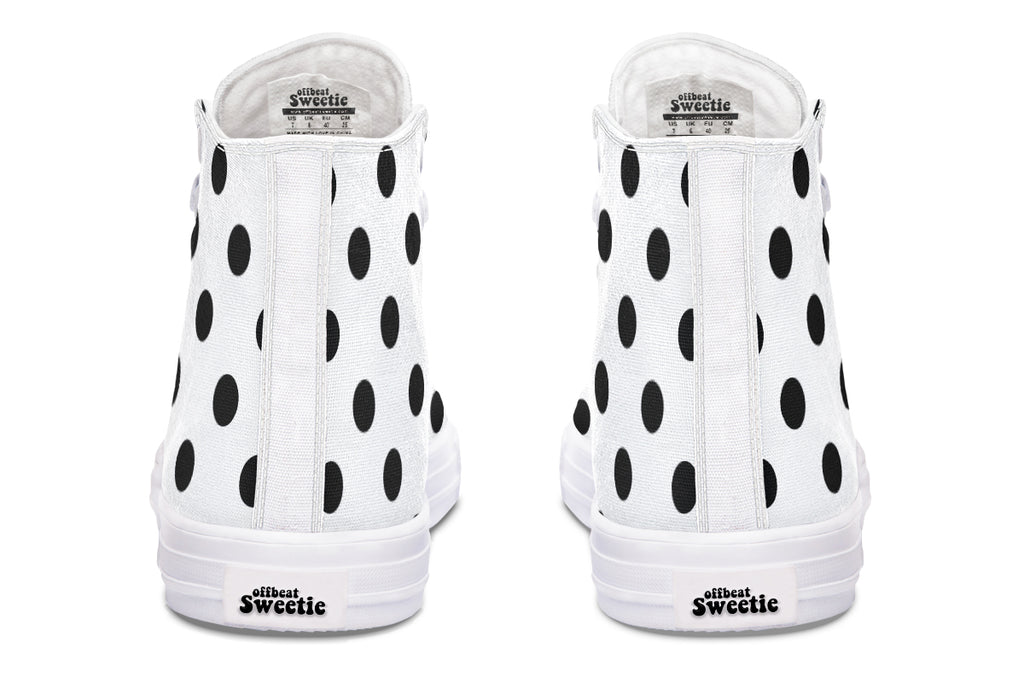 Marshmallow White Polka Dot High Tops