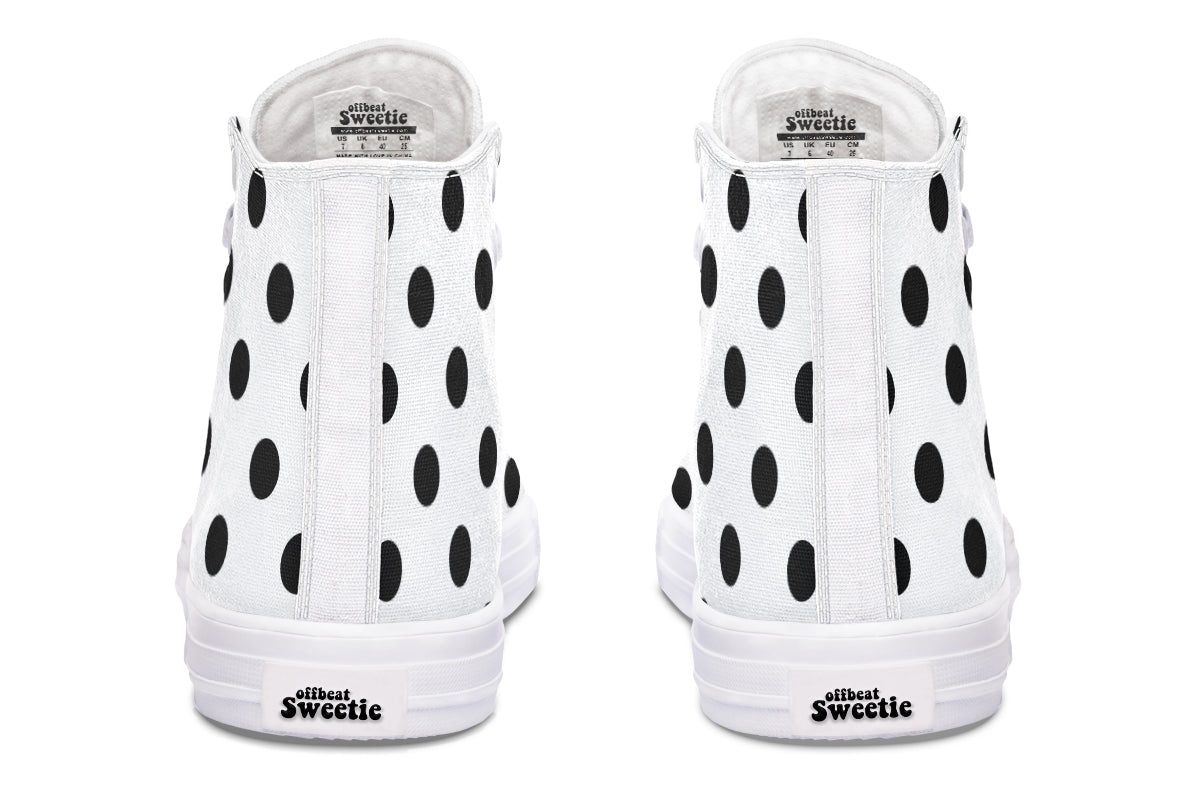 Marshmallow White Polka Dot High Tops