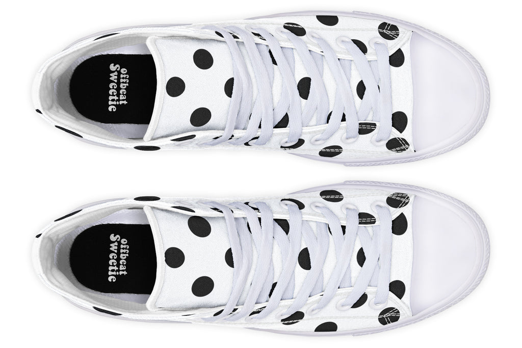 Marshmallow White Polka Dot High Tops