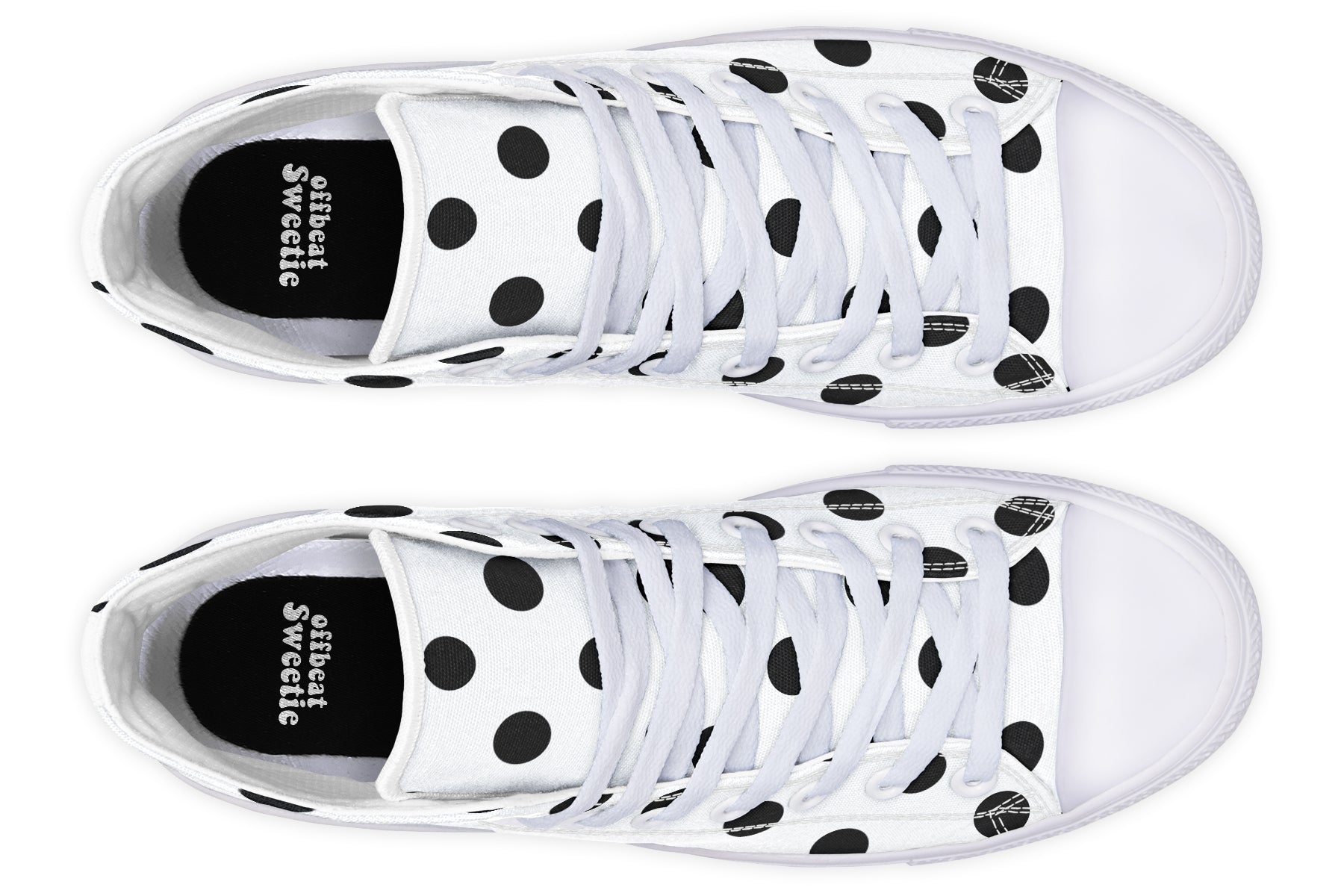 Marshmallow White Polka Dot High Tops