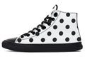 Marshmallow White Polka Dot High Tops (Wide)