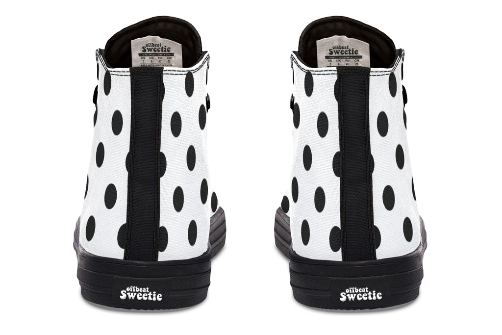Marshmallow White Polka Dot High Tops (Wide)
