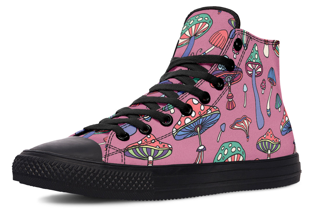 Mismatched Mushrooms High Tops (Wide)
