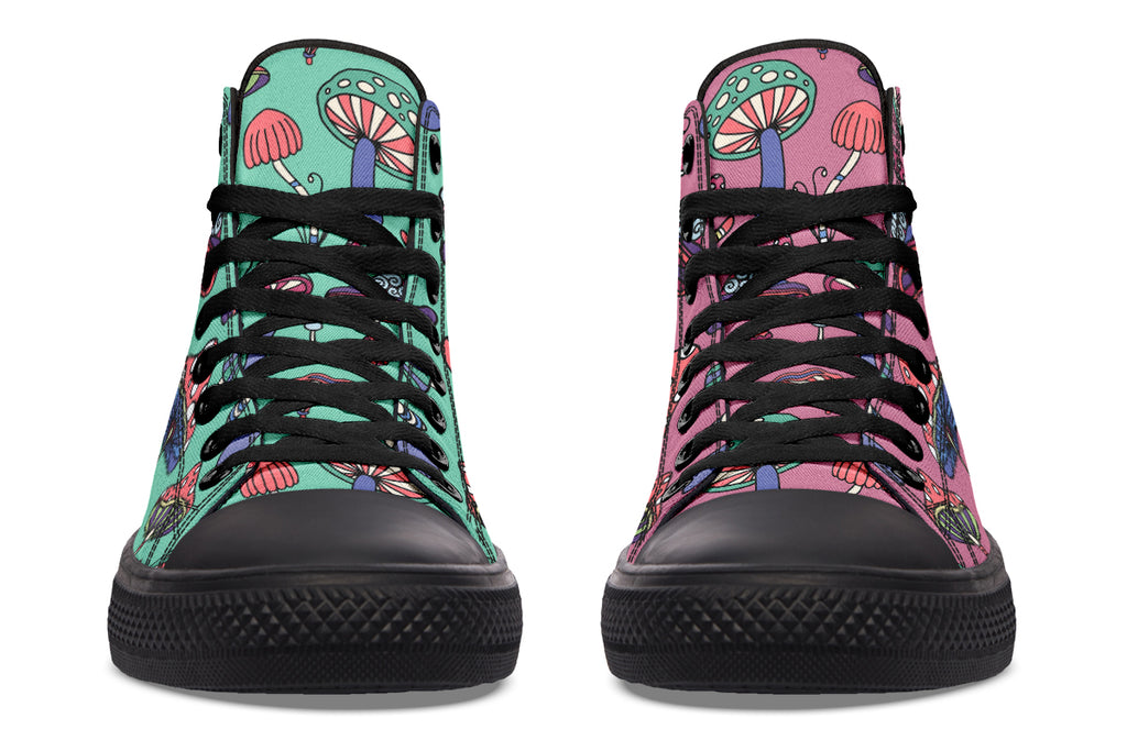 Mismatched Mushrooms High Tops (Wide)
