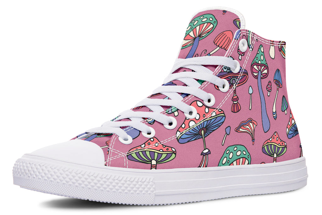Mismatched Mushrooms High Tops (Wide)