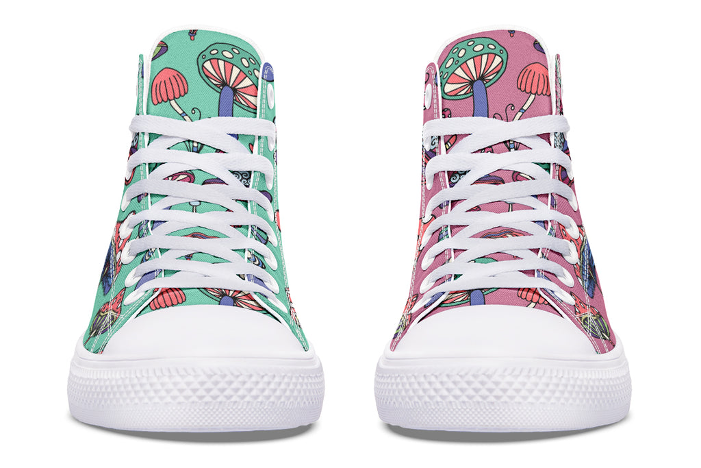 Mismatched Mushrooms High Tops (Wide)