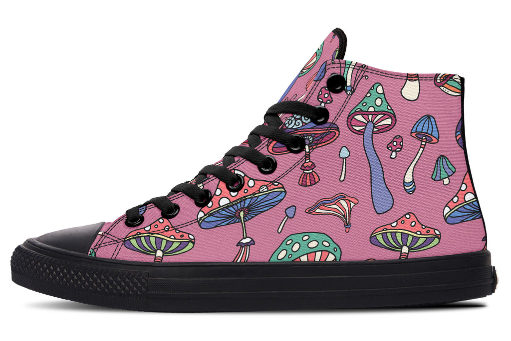 Mismatched Mushrooms High Tops (Wide)