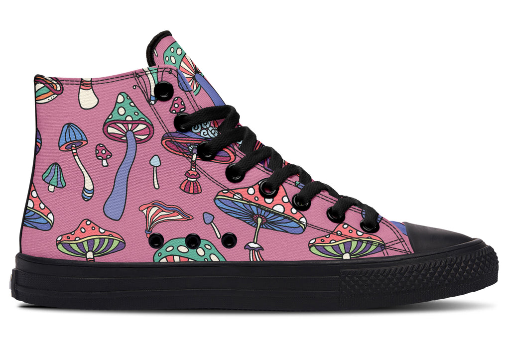 Mismatched Mushrooms High Tops (Wide)