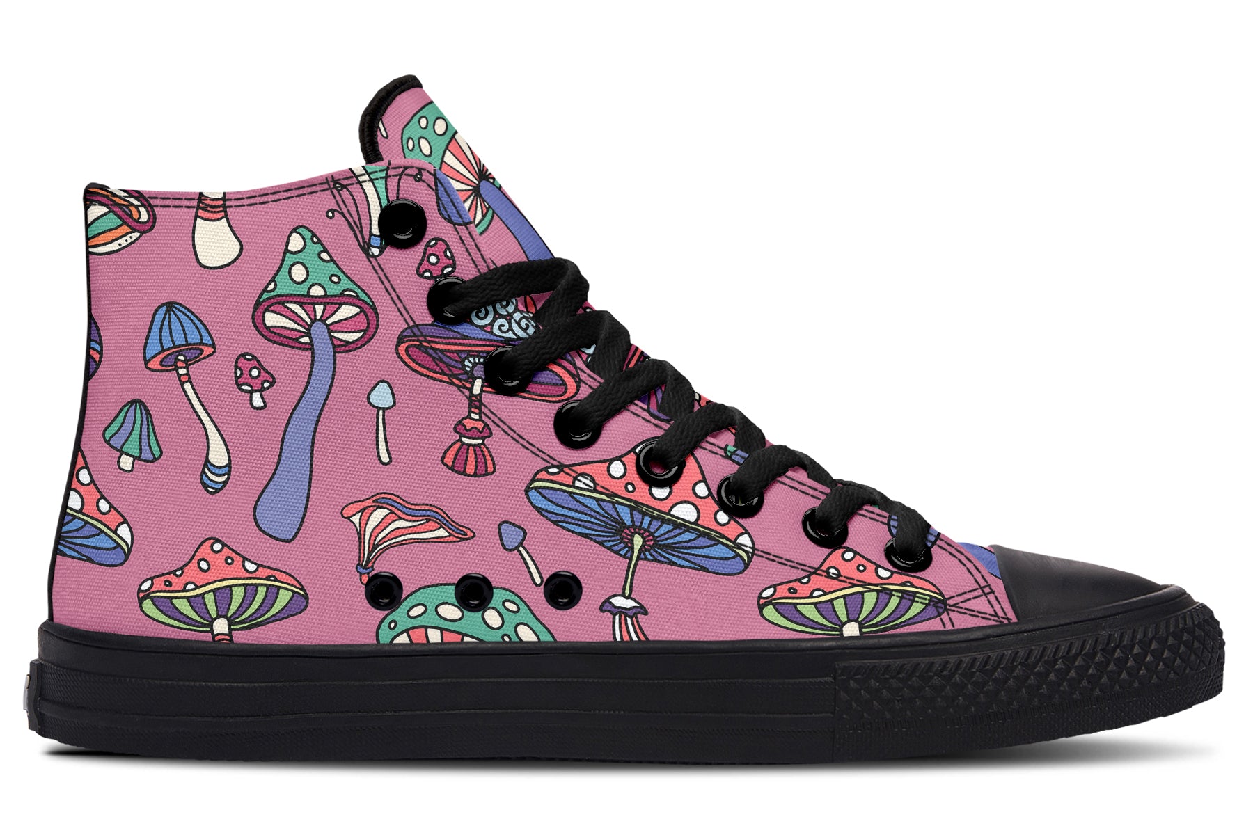 Mismatched Mushrooms High Tops (Wide)