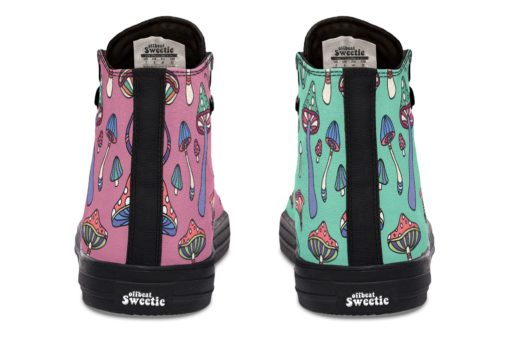 Mismatched Mushrooms High Tops (Wide)
