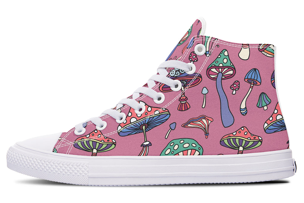 Mismatched Mushrooms High Tops (Wide)