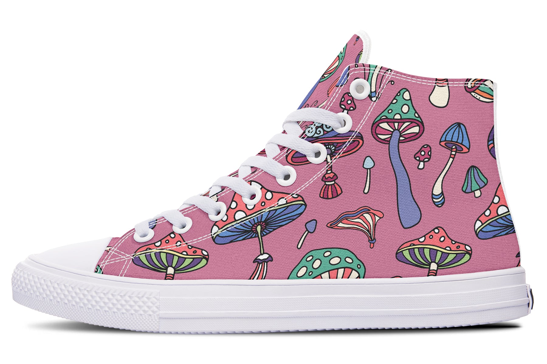 Mismatched Mushrooms High Tops (Wide)