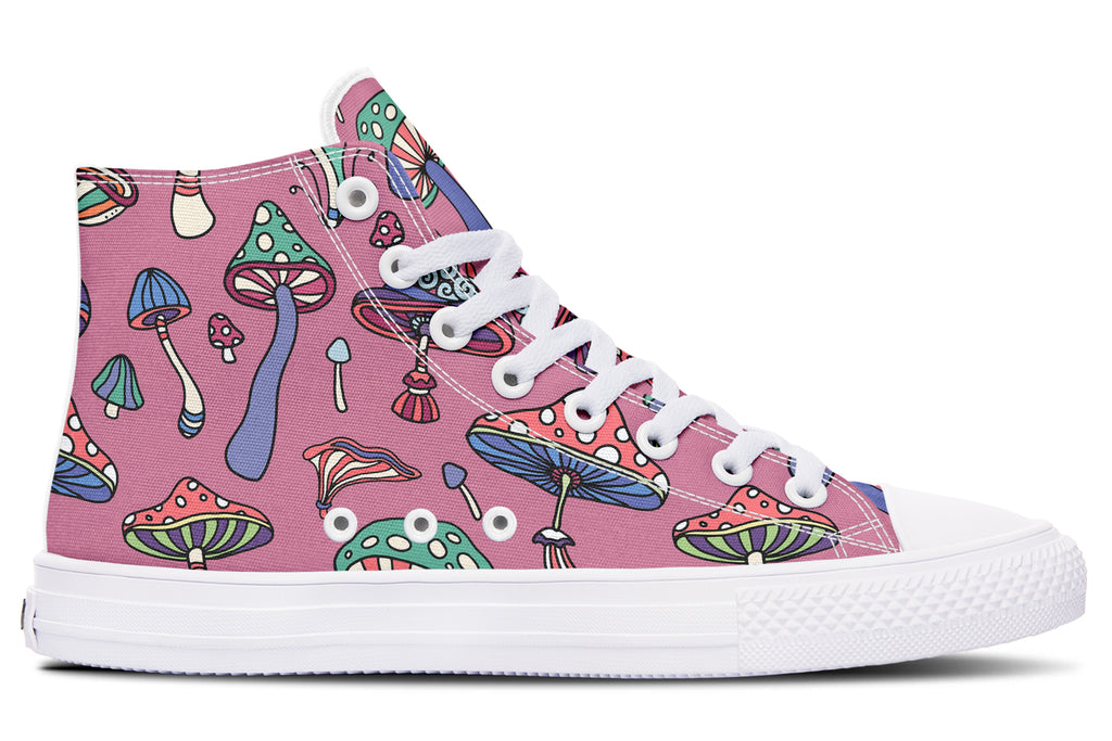 Mismatched Mushrooms High Tops (Wide)