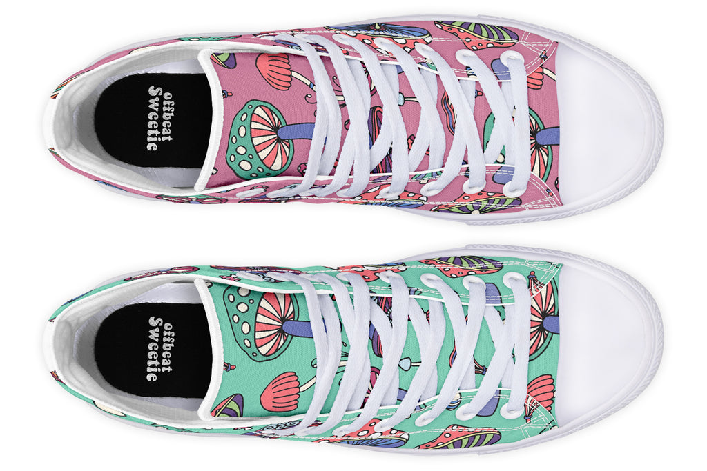 Mismatched Mushrooms High Tops (Wide)