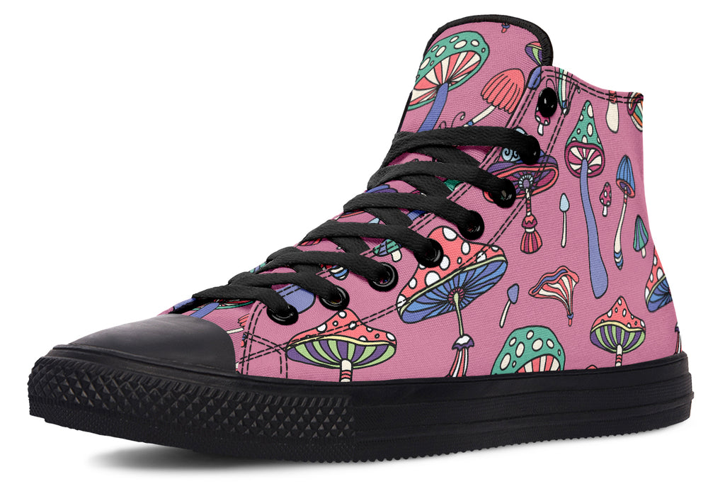 Mismatched Mushrooms High Tops - Offbeat Sweetie