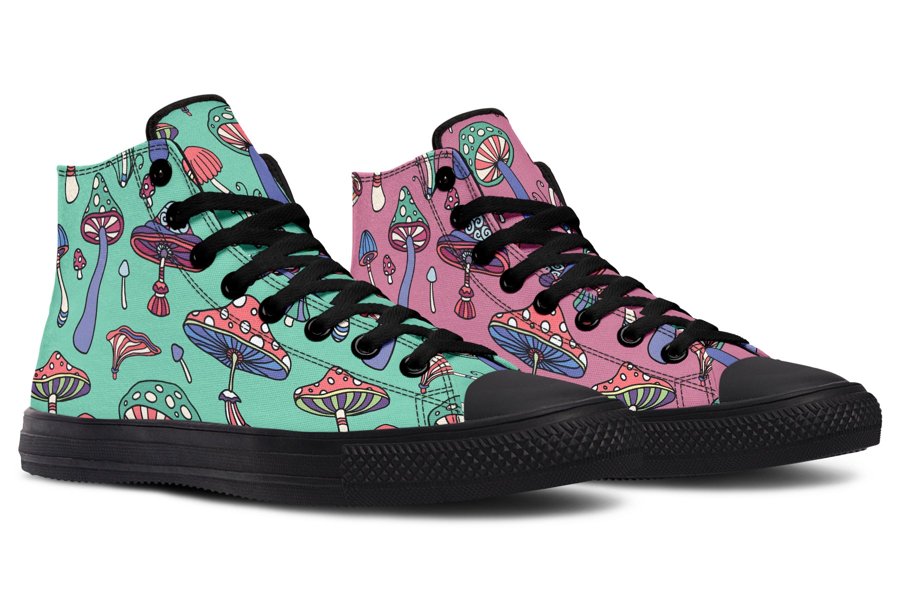 Mismatched Mushrooms High Tops - Offbeat Sweetie